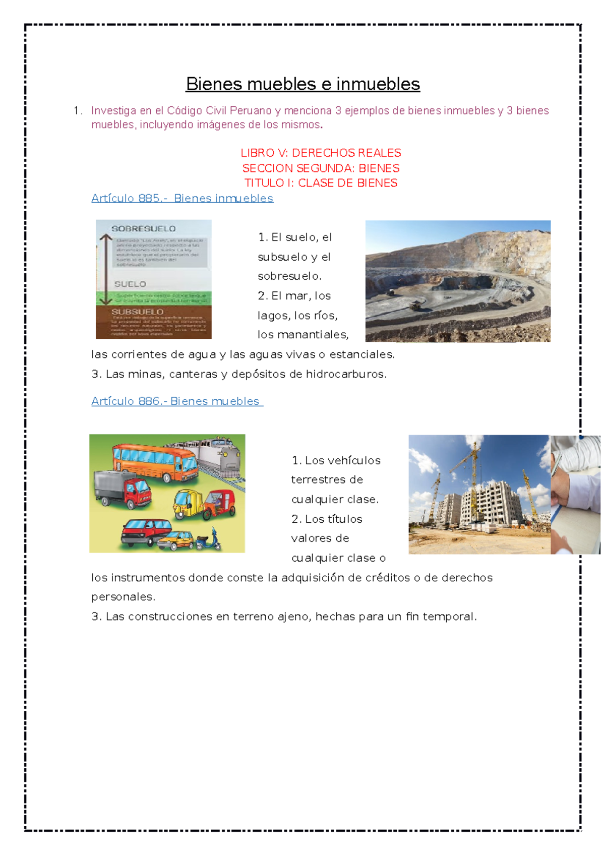 Bienes muebles e inmuebles Bienes muebles e inmuebles Investiga en el