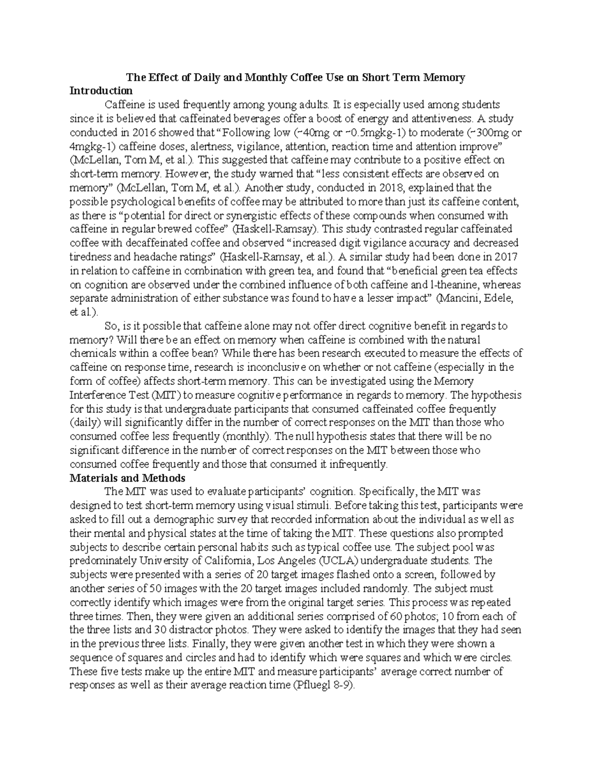 LS23L LAB A Writing Assignment - The Effect Of Daily And Monthly Coffee ...