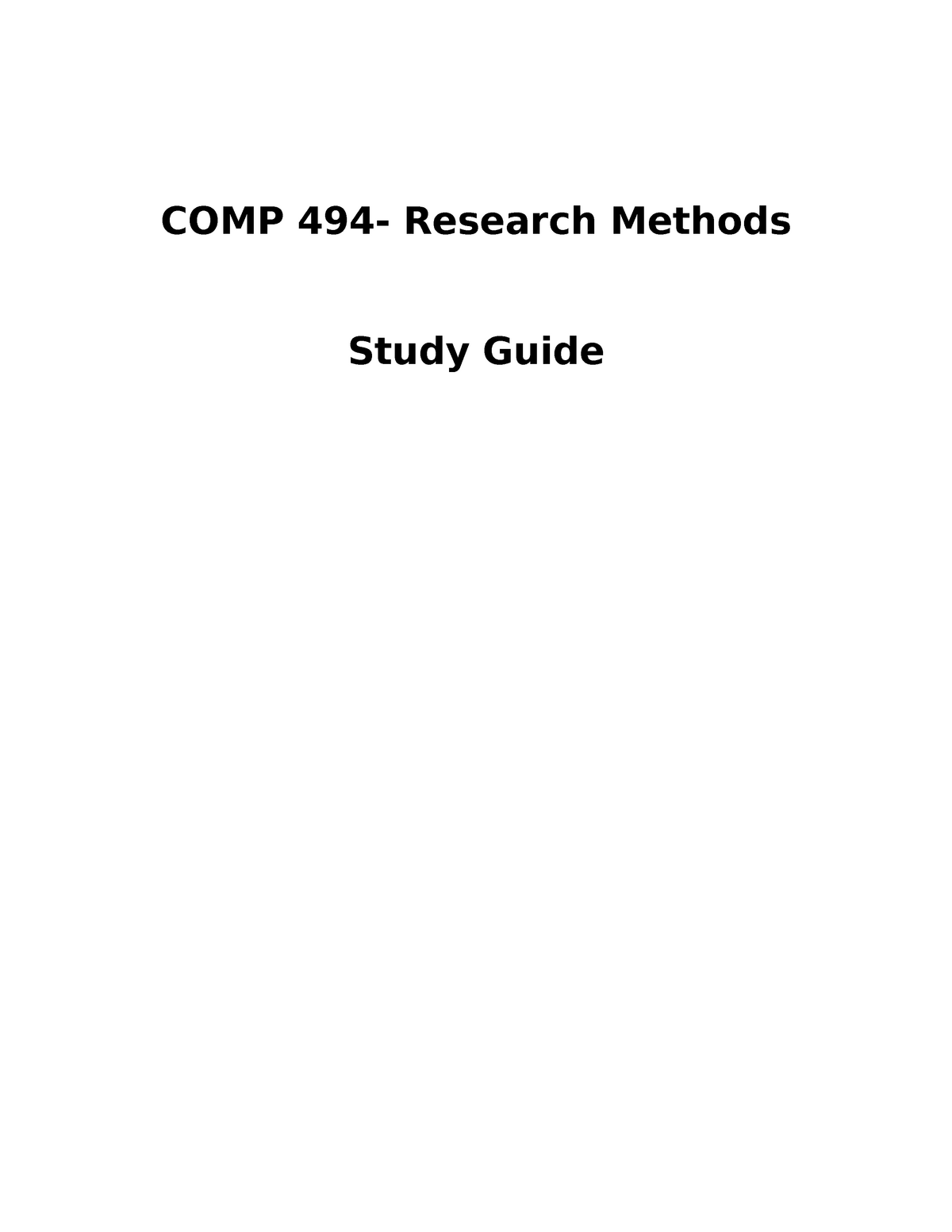 research methods study guide