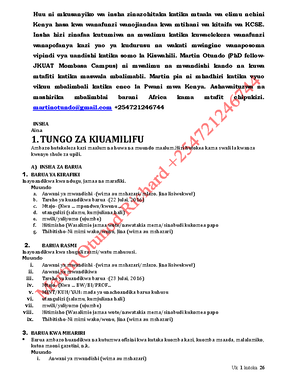 AKS 101 - Communication skills in kiswahili - Lengo la kozi hii ya ...