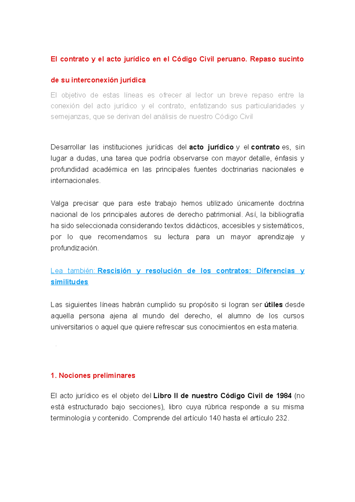 El contrato y el acto jurídico -validez - El contrato y el acto ...