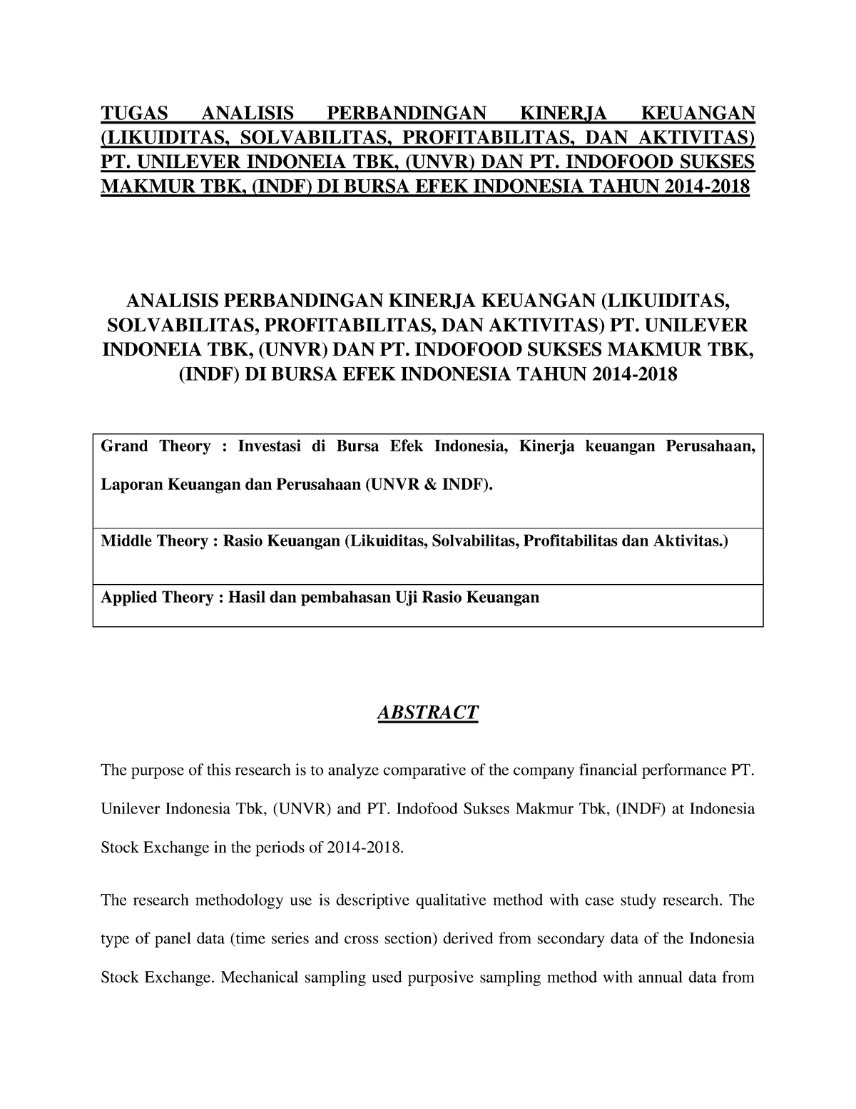 Tugas 1 Analisis Perbandingan Kinerja Keuangan - TUGAS ANALISIS ...