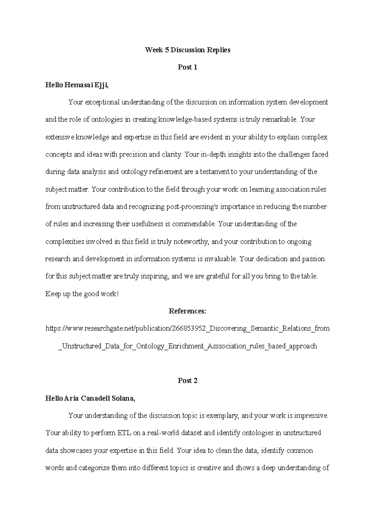 Week 5 Discussion Replies - MSC. Project Management - JKUAT - Studocu