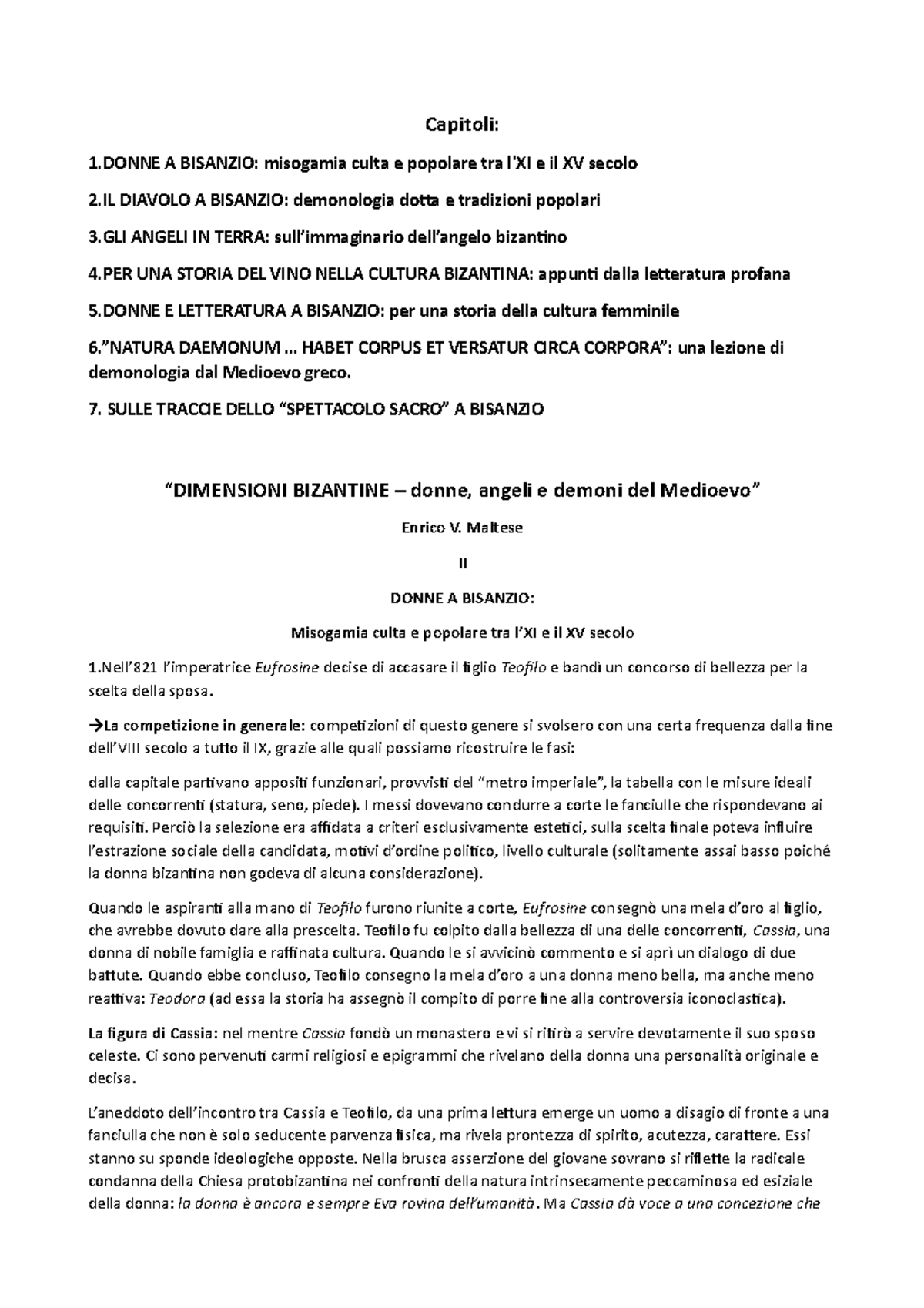 Dimensioni Bizantine – donne, angeli e demoni del Medioevo” - Capitoli ...