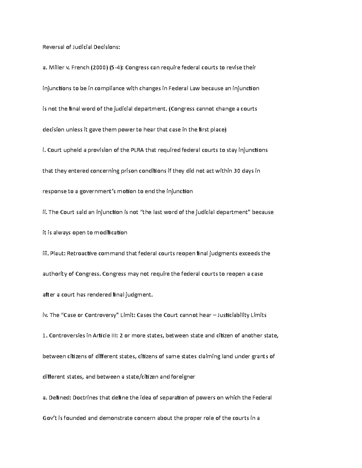 Reversal of Judicial Decisions Miller v. French (2000) (54