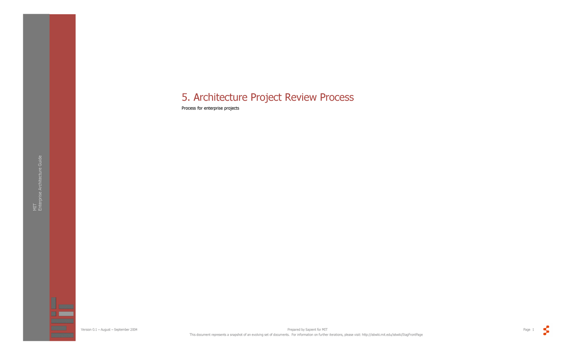 Architectural Review Process - Version 0 – August – September 2004 ...