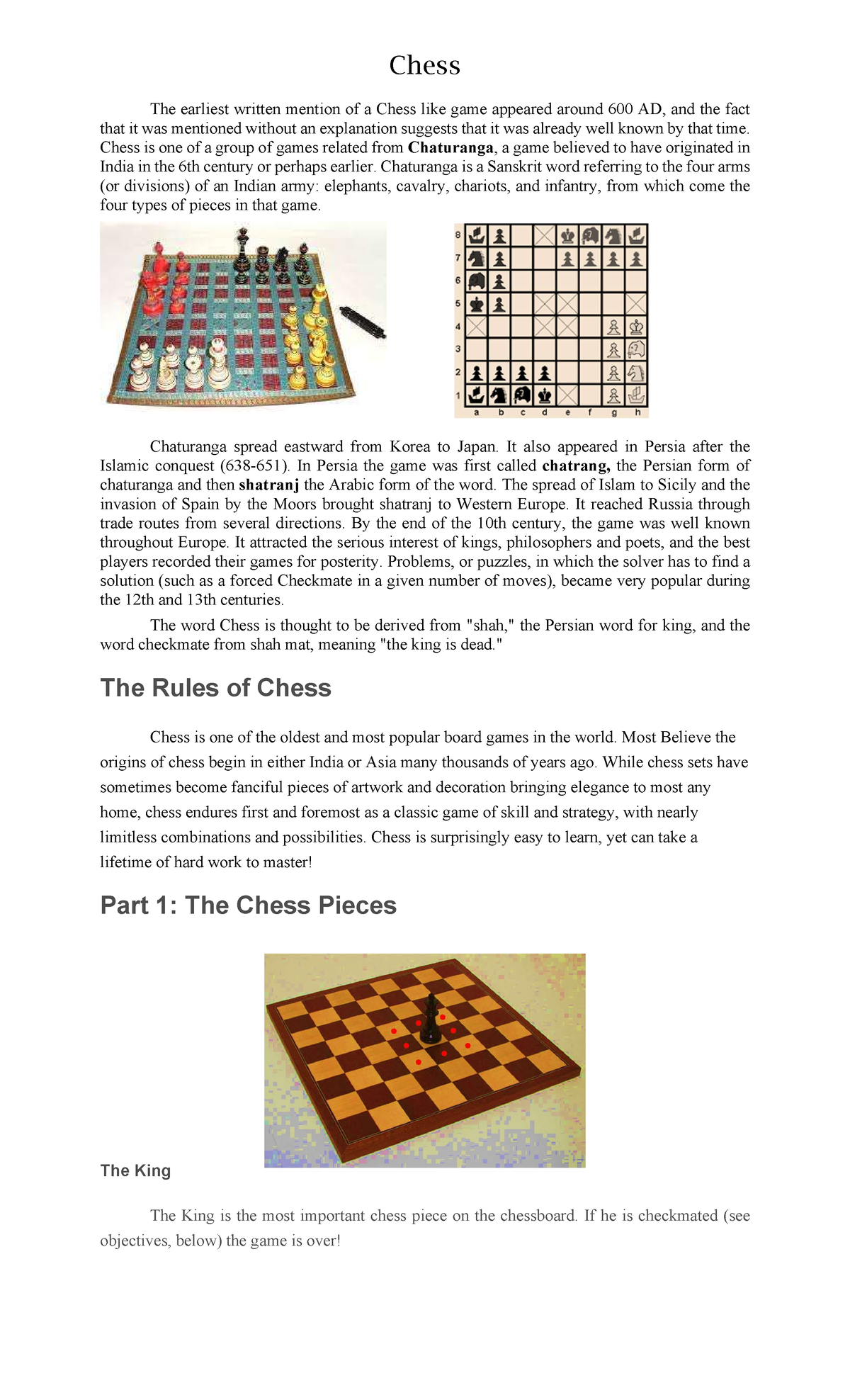 DOC) A BRIEF HISTORY OF CHESS