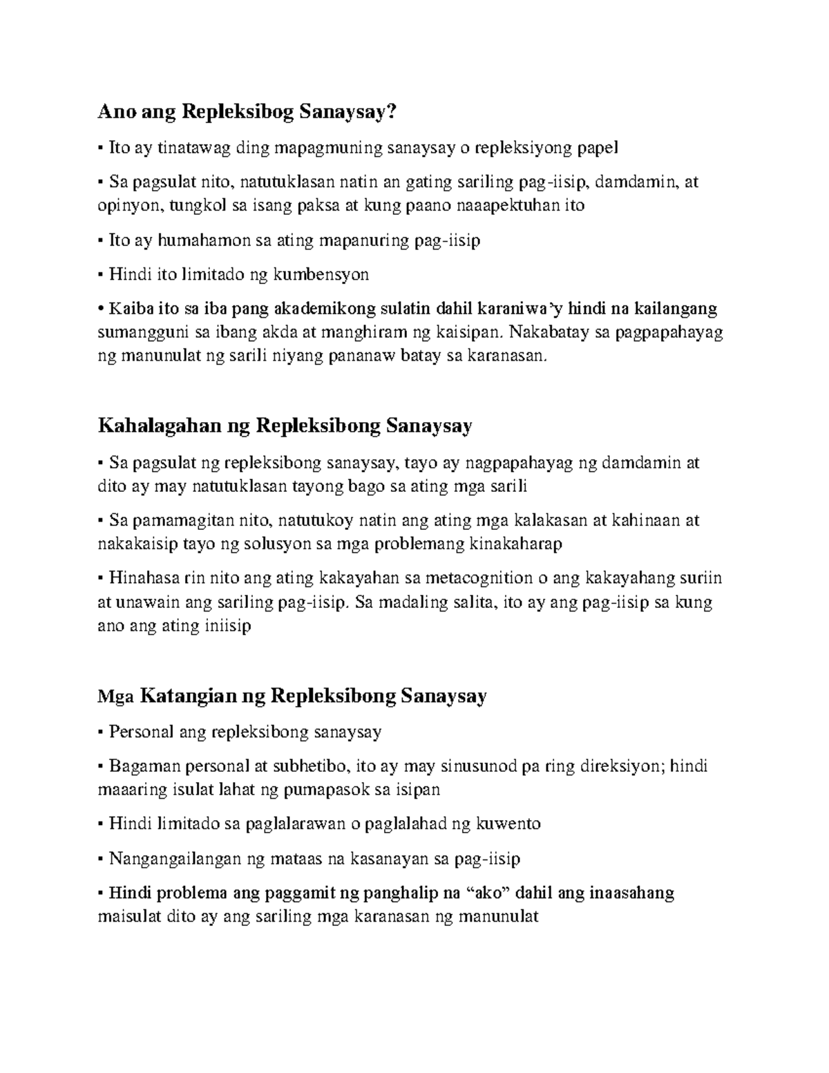 Uri Ng Sanaysay - Ano Ang Repleksibog Sanaysay? Ito Ay Tinatawag Ding ...