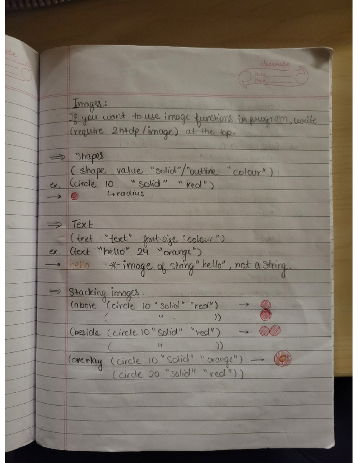 Shapes, text and images - classmate Date Page Images: If you want to ...