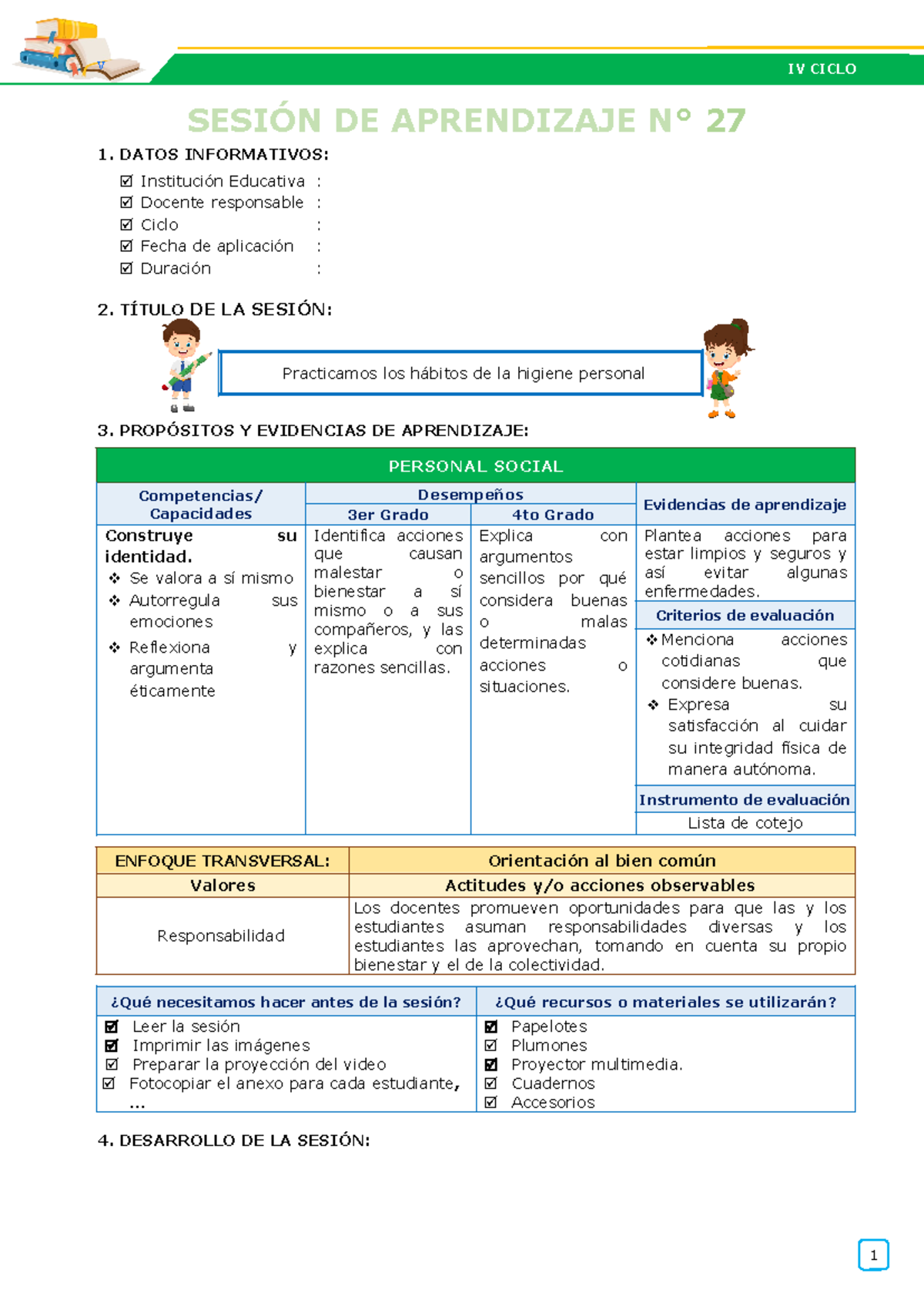 1.- Sesiones de aprendizaje - EDA II Semana 4 - la mar - v IV CICLO ...