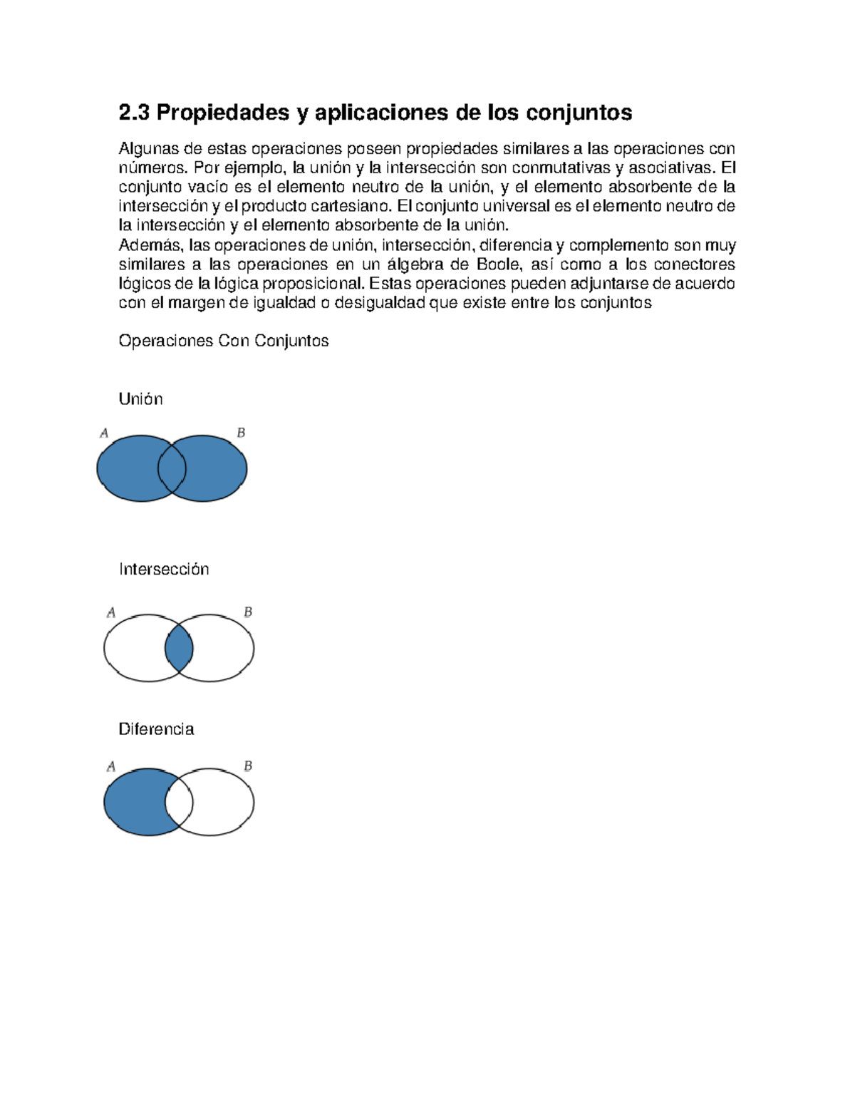 2.3 Propiedades Y Aplicaciones De Los Conjuntos - 2 Propiedades Y ...