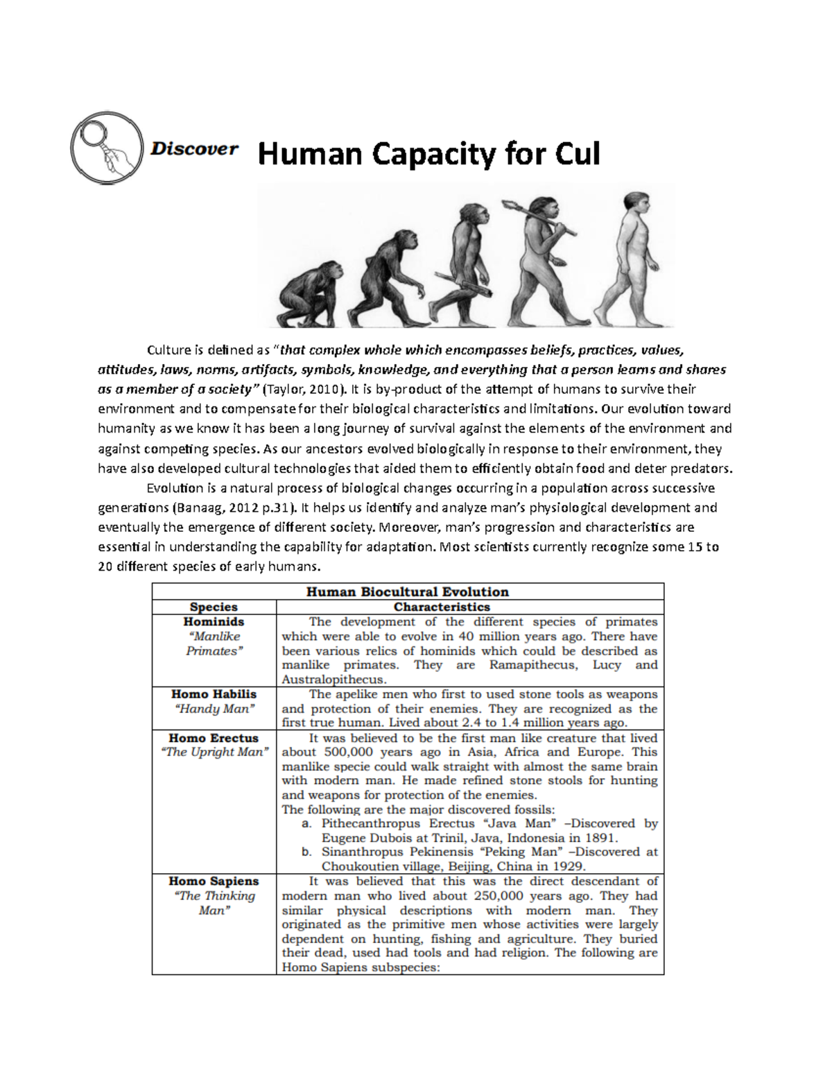 Week-4-UCSP - Lecture notes to help others - Human Capacity for Cul ...
