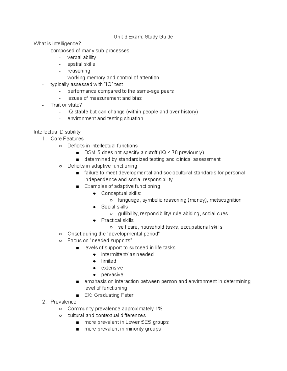 Psy333 Unit 3 TEST This is an overview on Unit 3 Unit 3 Exam Study Guide What is