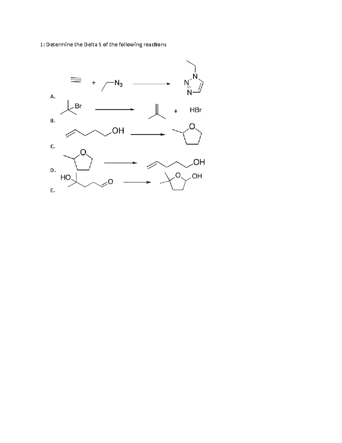 Chemical Reactivity + Sn-E RXN Worksheet - CHEM 2400H - NSU - Studocu