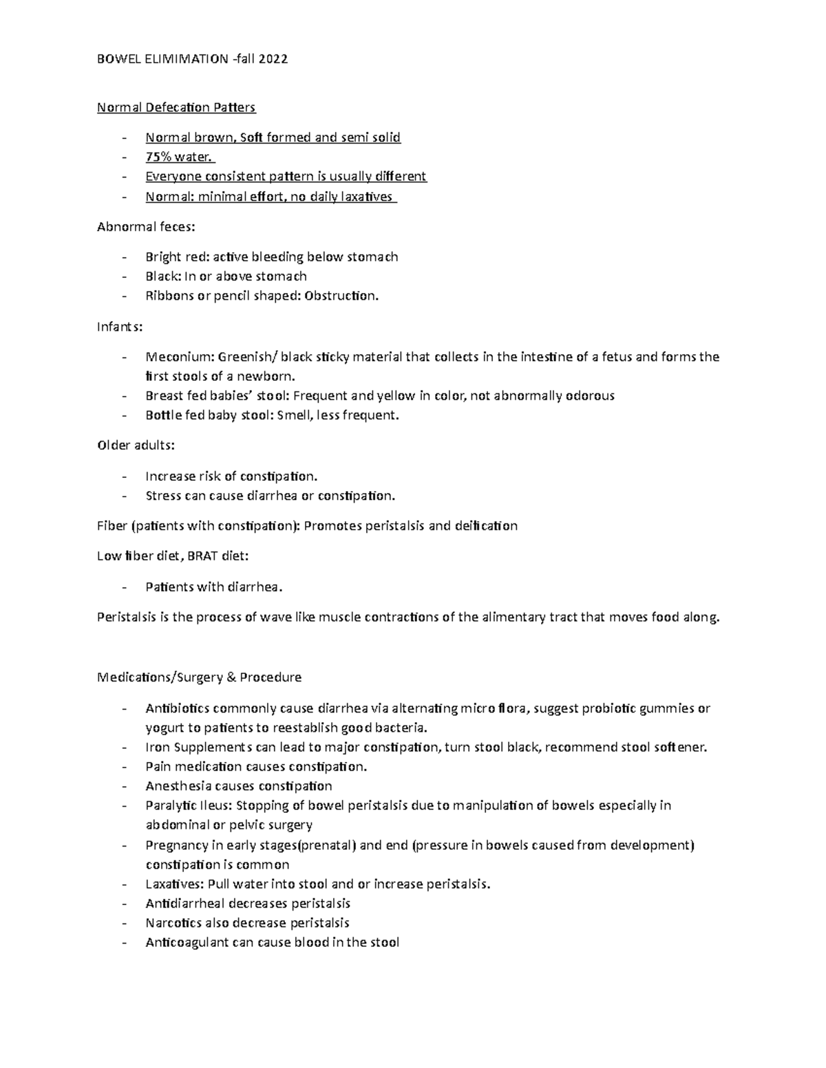 Bowel elimination. - Normal Defecation Patters Normal brown, Soft ...