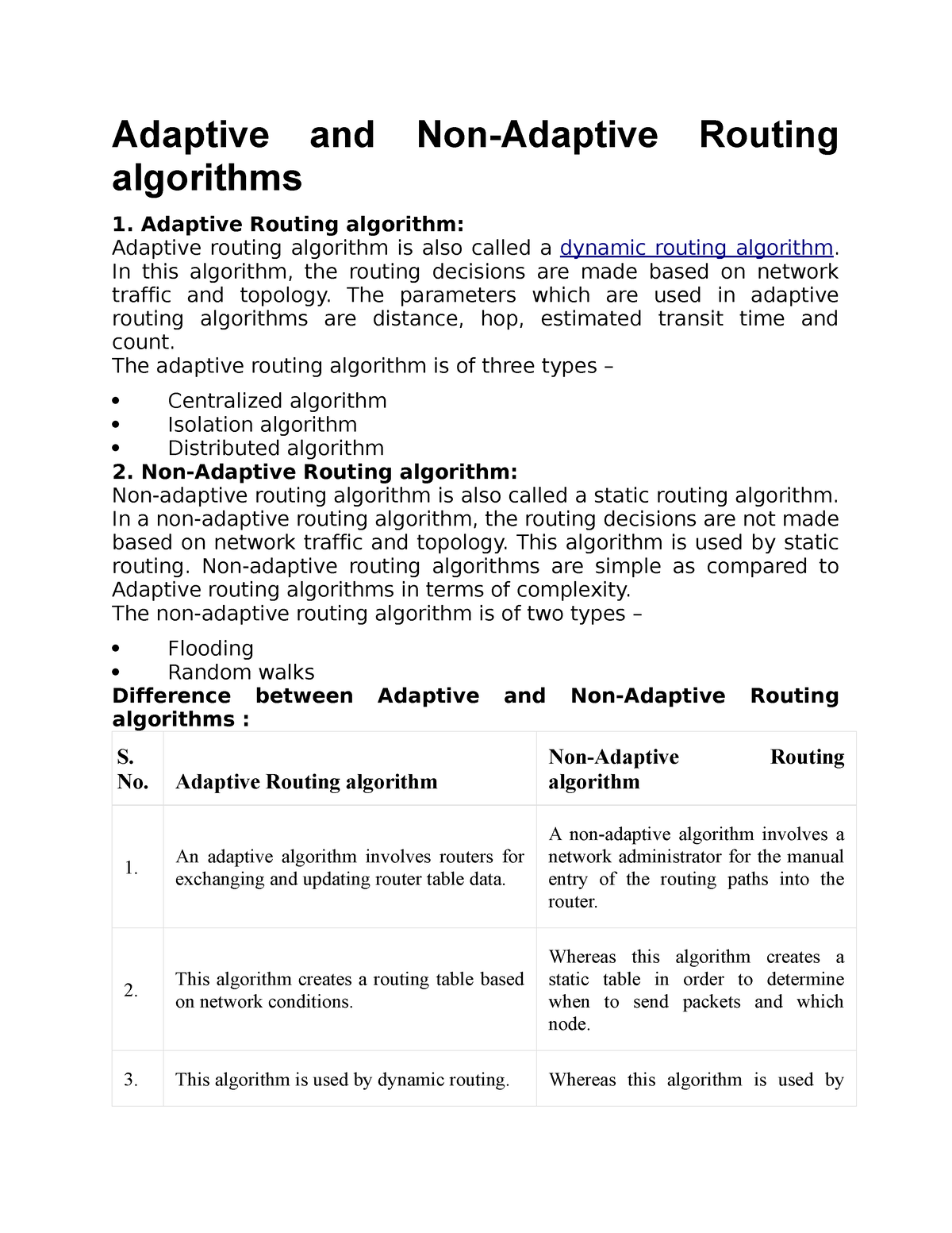 UNIT3 - It is a brief description of - Adaptive and Non-Adaptive ...