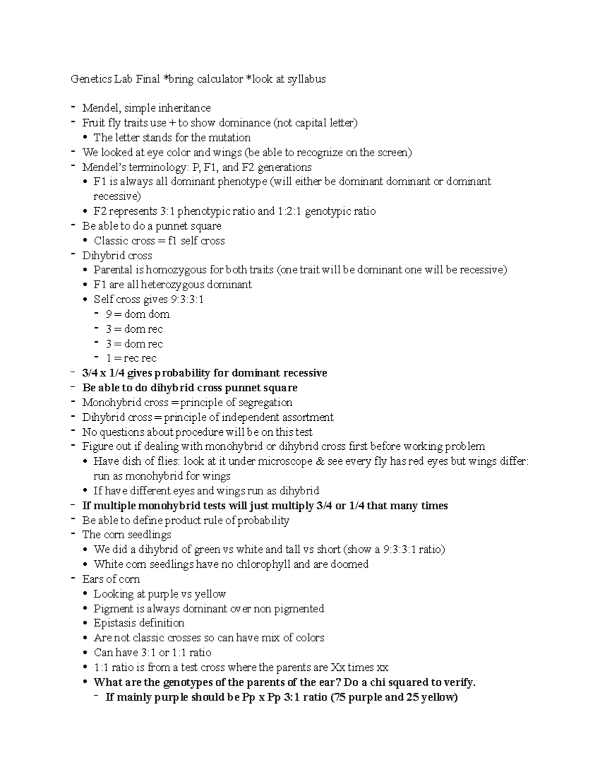 Final Exam Review Lab Final *bring calculator *look