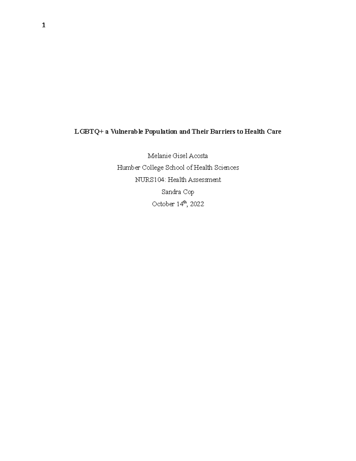 Lgbtq Vulnerability and Barriers to Health - LGBTQ+ a Vulnerable ...