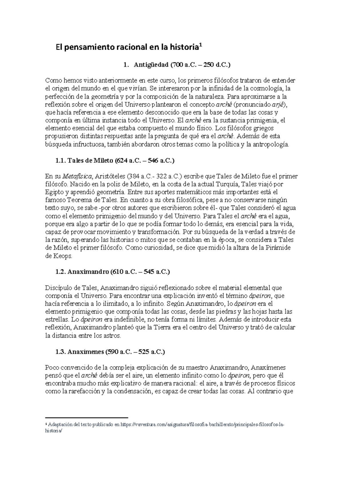 El pensamiento en la historia - El pensamiento racional en la historia ...