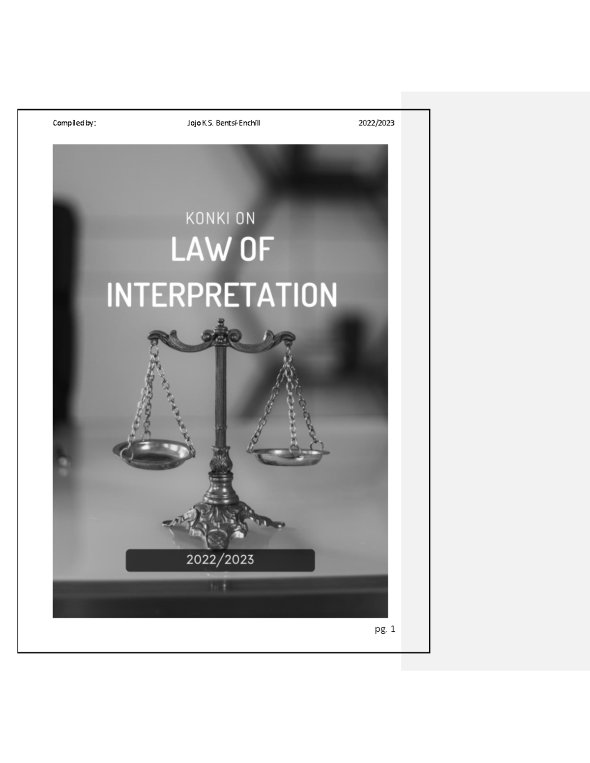 Konki on Law of Interpretation - GHANA SCHOOL OF LAW LAW OF ...