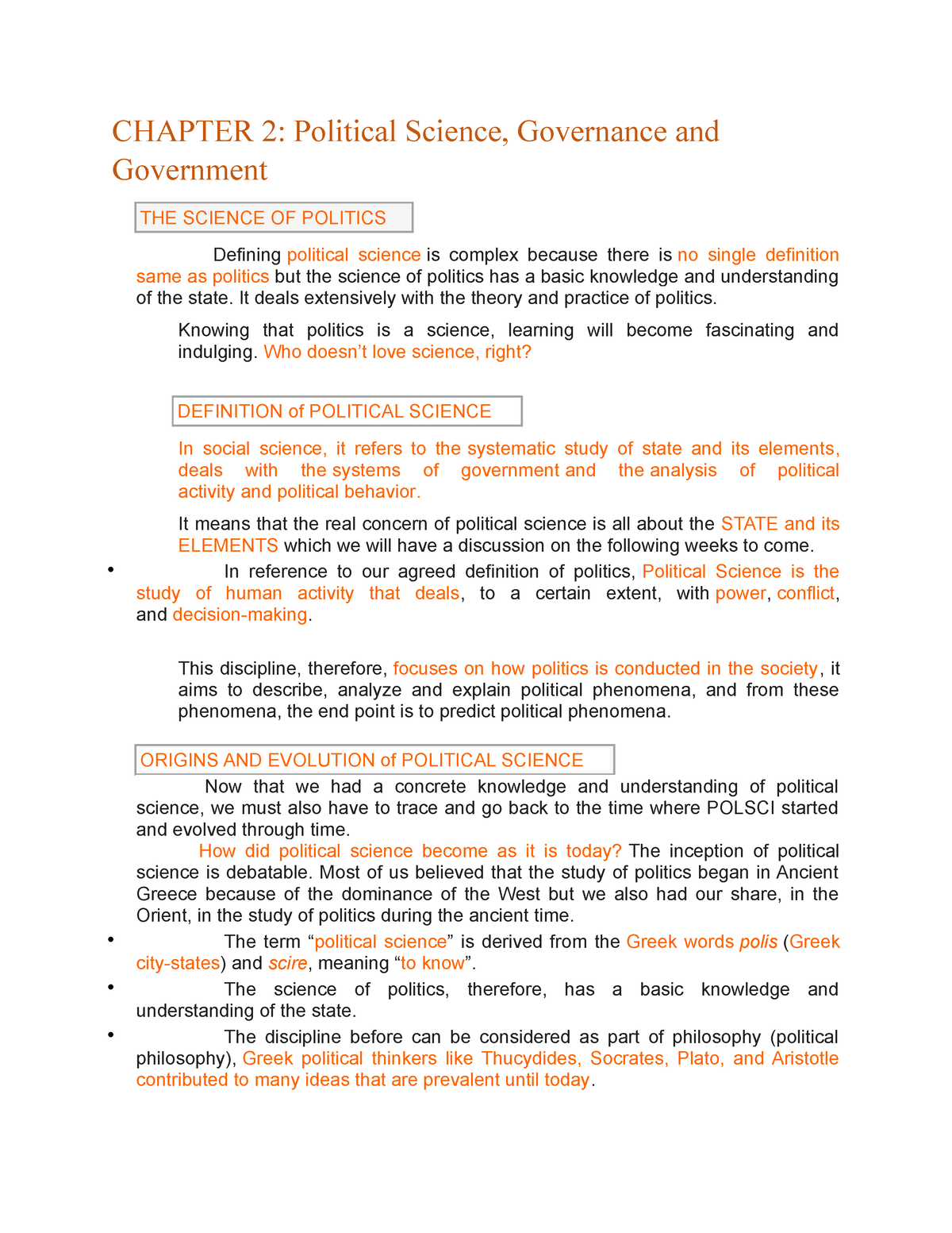 UCSP: Chapter 2 - Political Science, Governance And Government ...