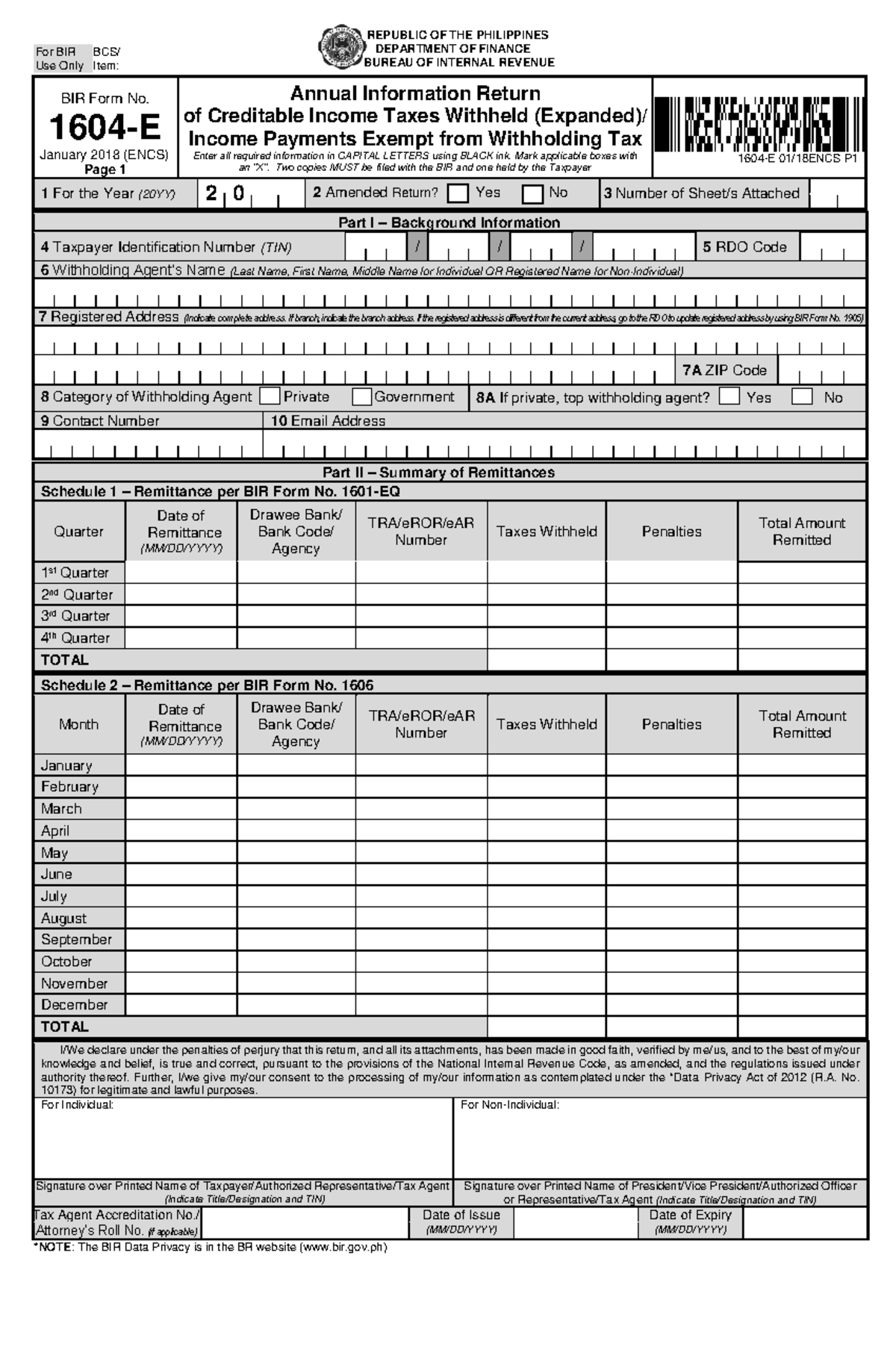 1604-E - none - REPUBLIC OF THE PHILIPPINES DEPARTMENT OF FINANCE ...