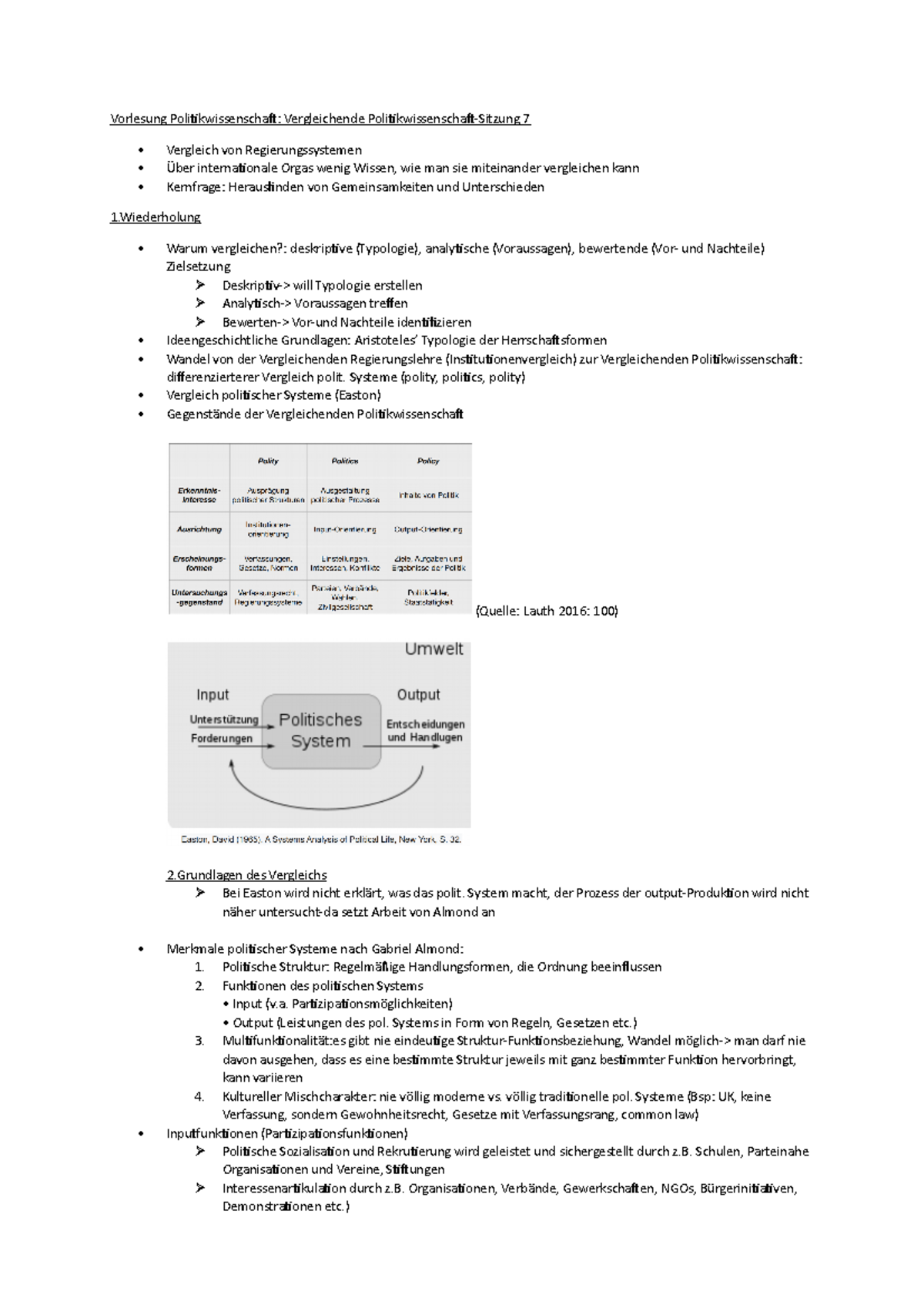 Vergleichende Politikwissenschaften Aus Der Vorlesung: PoWi - Vorlesung ...