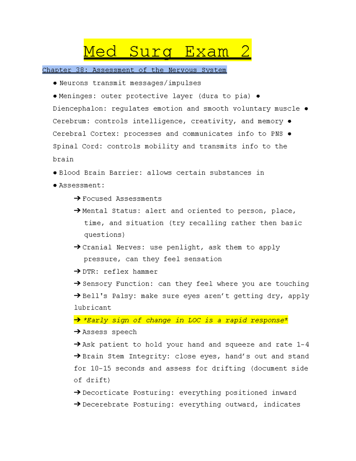 FILE 7736 - exam 2 review sheet - Med Surg Exam 2 Chapter 38 ...