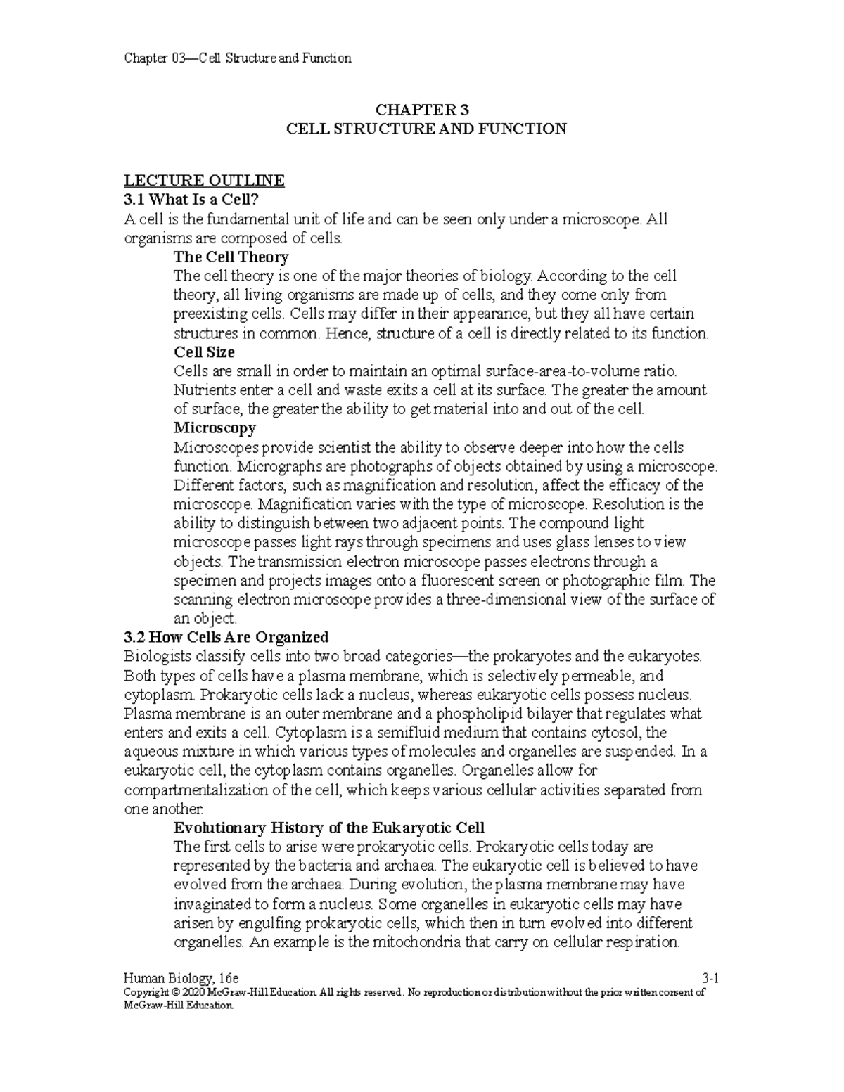 Chapter+-+3+Notes+%28Chapter+Outline%29 - CHAPTER 3 CELL STRUCTURE AND ...