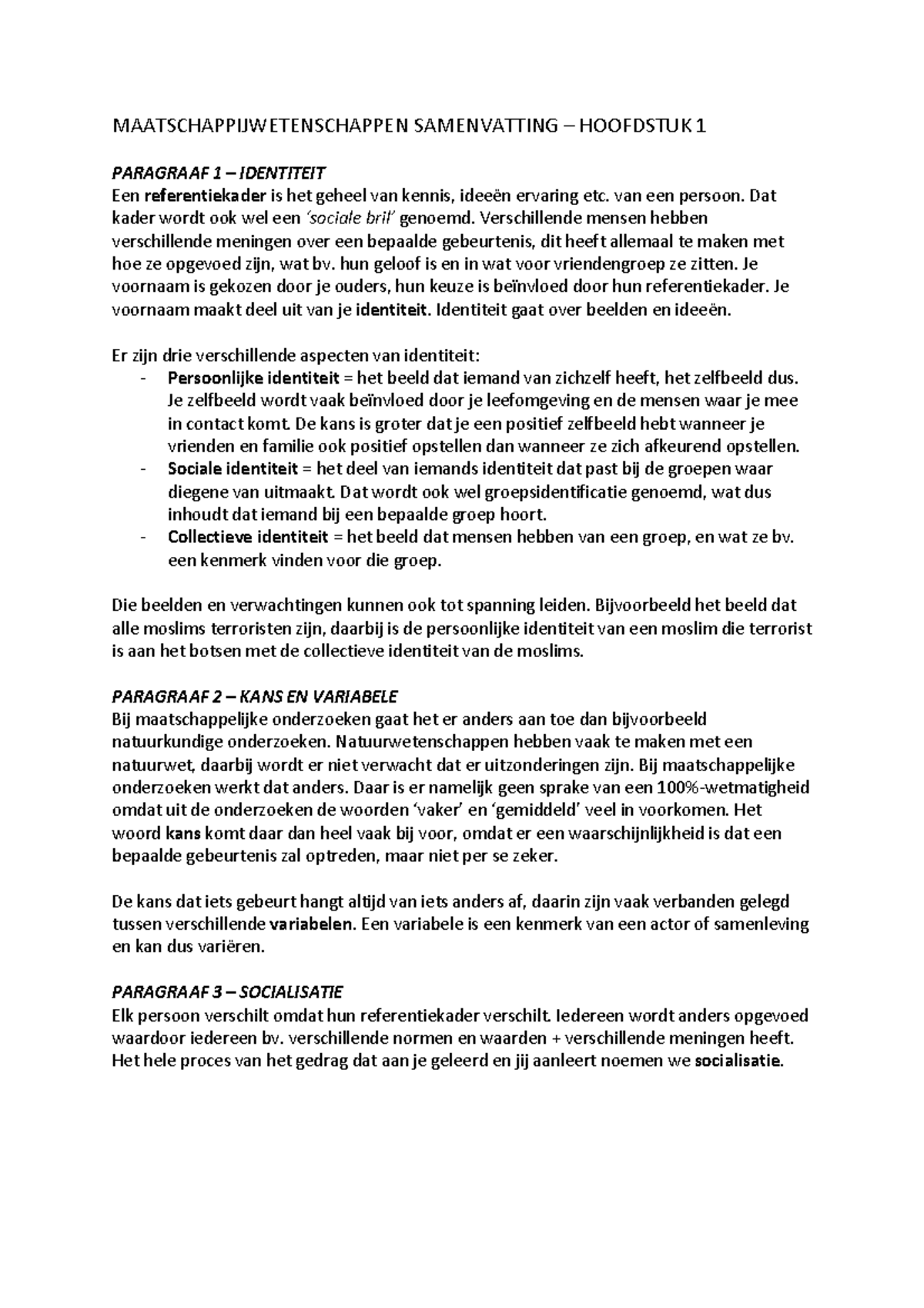 MAW H1 - Maw Samenvatting - MAATSCHAPPIJWETENSCHAPPEN SAMENVATTING ...