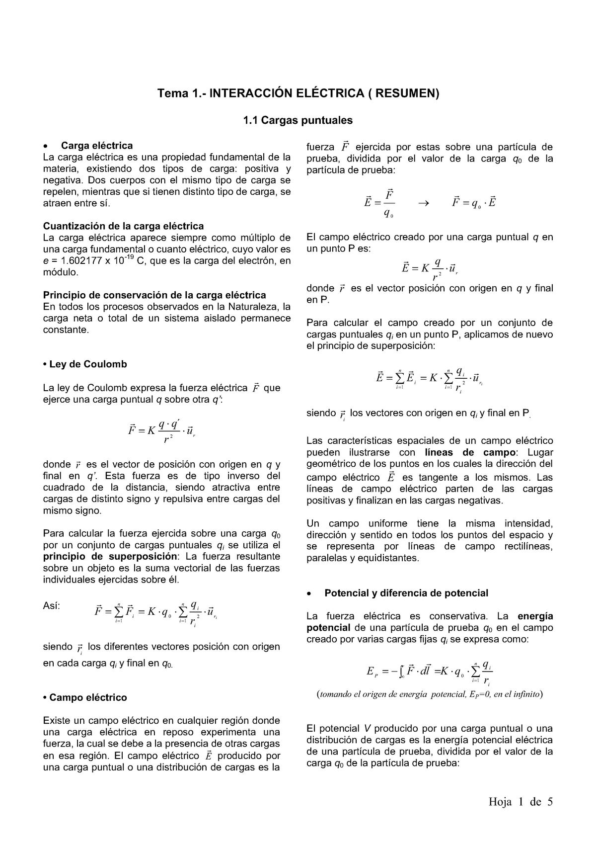 Ejercicios Resueltos Fisica General 11 Tema Resumen Cargas Puntuales Hot Sex Picture 7452