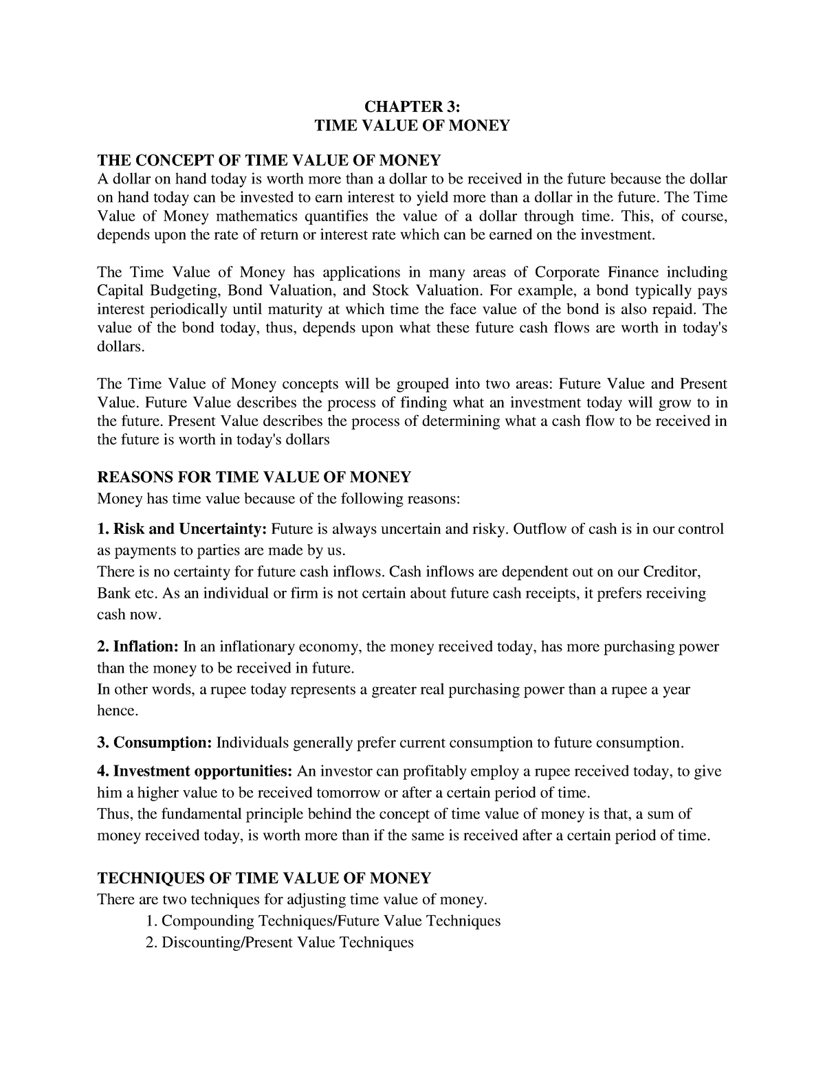 Ch-3- TIME Value OF Money - CHAPTER 3: TIME VALUE OF MONEY THE CONCEPT ...