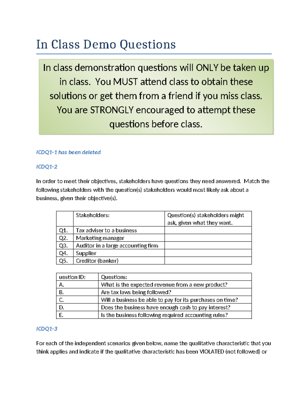 Chapter 1 - In Class Demo Questions - W2023 - In Class Demo Questions ...