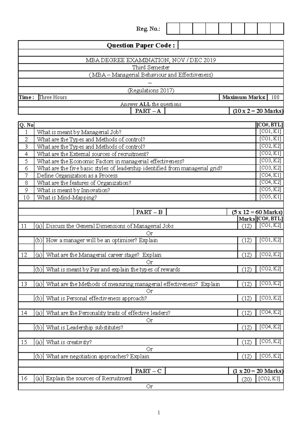 QP MBE for MBA final - Reg. No.: Question Paper Code : MBA DEGREE ...