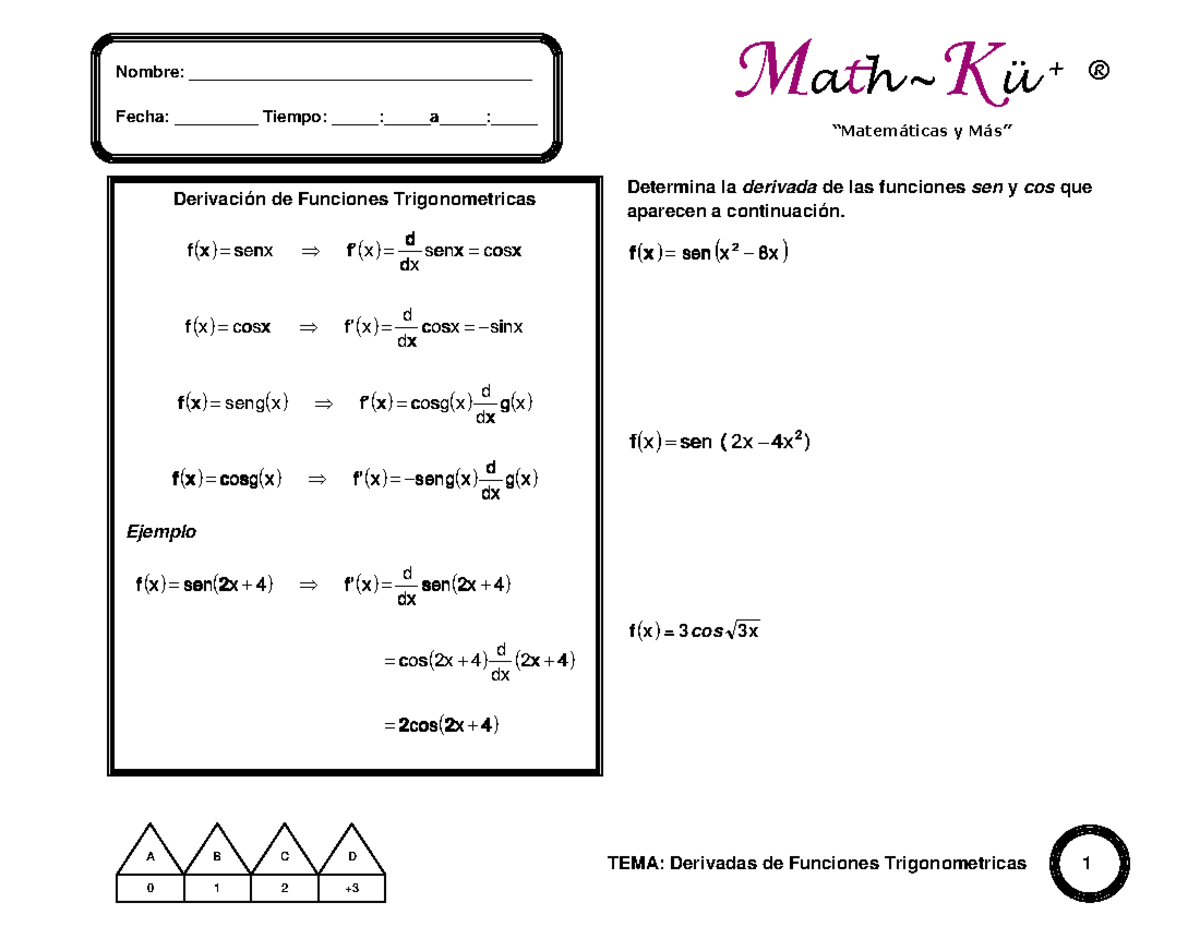 8 11 derivadas de funciones trigonometricas ffff xxxx
