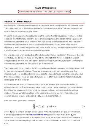 Ordinary Differential Equations - Paul's Online Notes Home ...