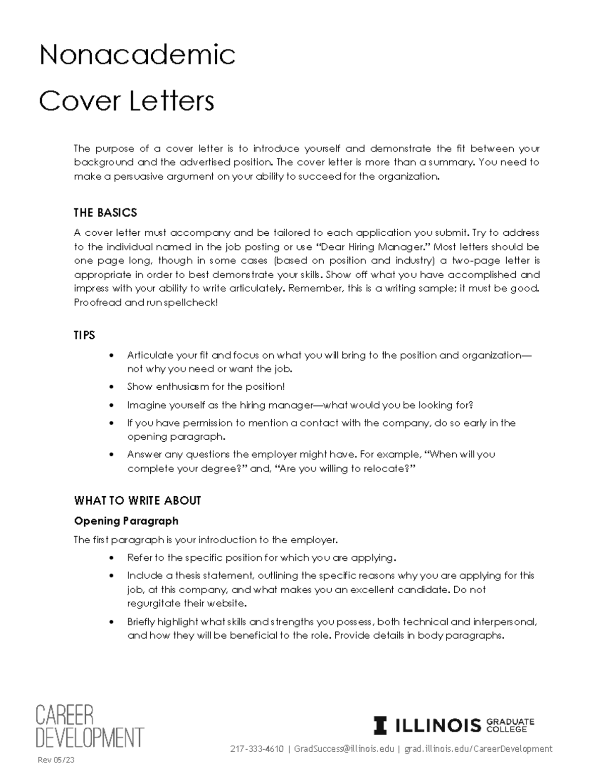 Cover Letter Samples - 217 - 333 - 4610 | GradSuccess@illinois | grad ...