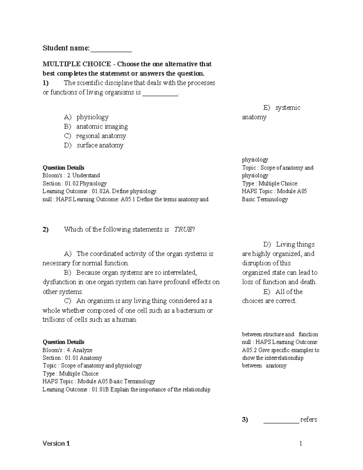 Test Bank For Seeleys Essentials Of Anatomy And Physiology 10th Edition