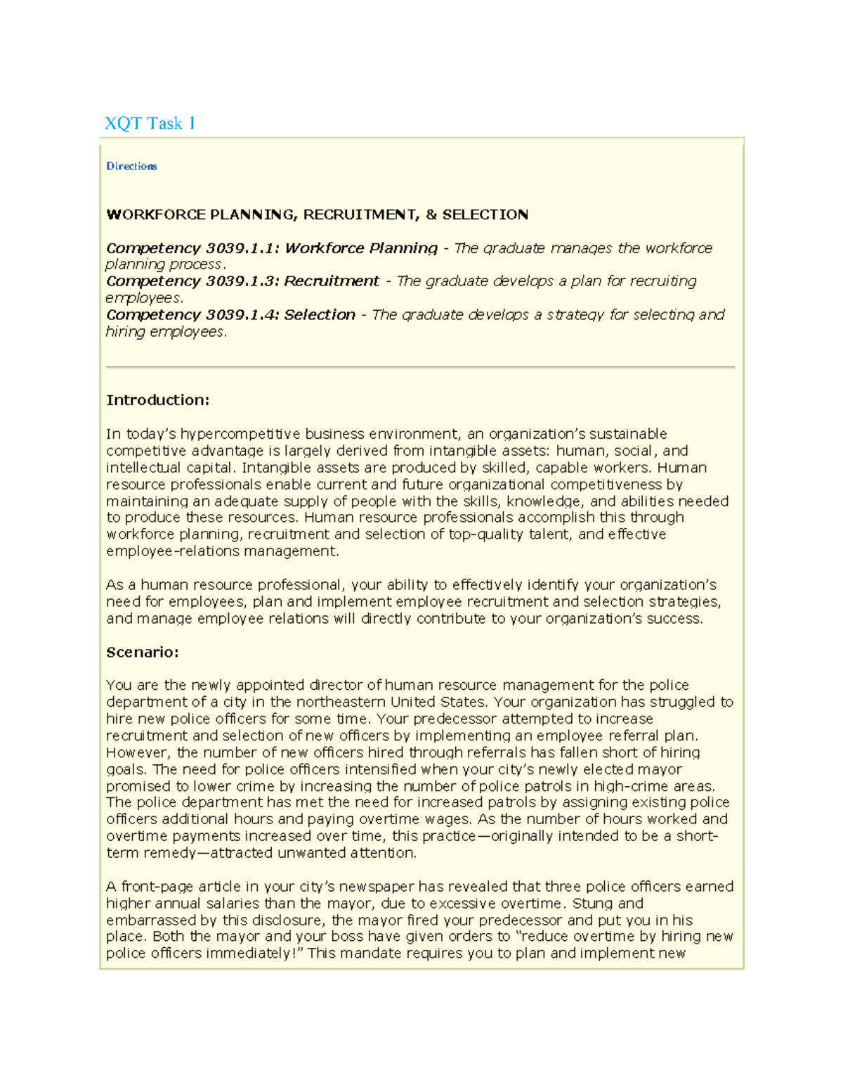 XQT Workforce Planning (undergrad - 0914) Task 1Directions - XQT Task 1 ...