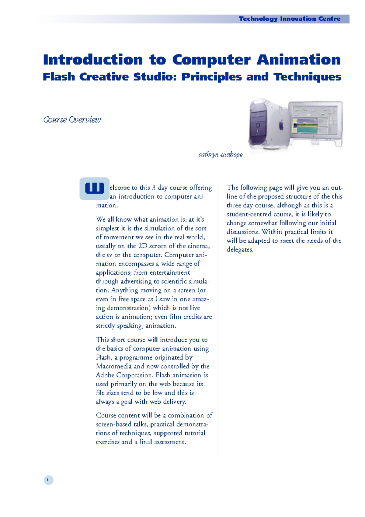 Flash manual 30 10 10 - Technology Innovation Centre Introduction to ...