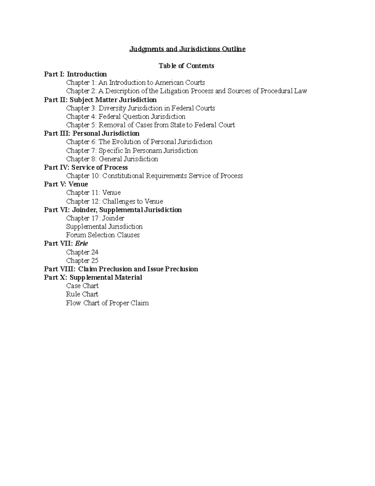 Judgments and Jurisdictions Outline Introduction A. 28 U.S §1332 the