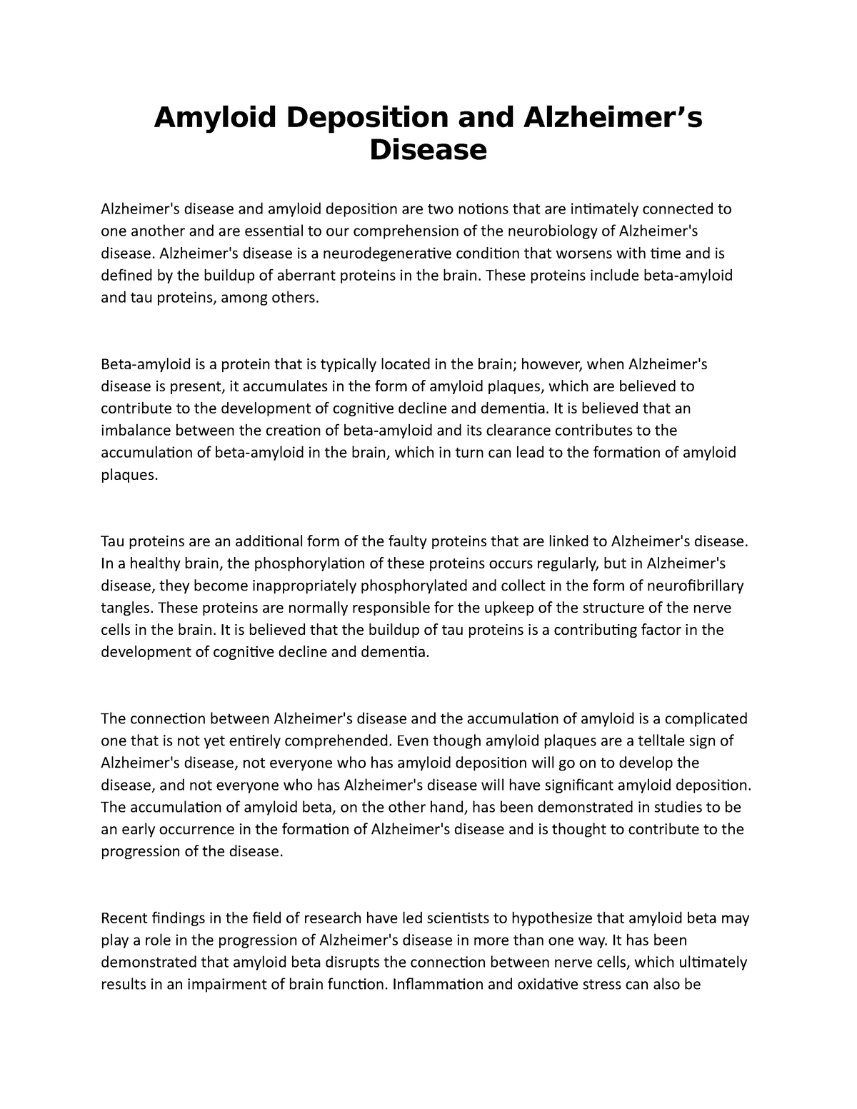 conclusion paragraph for alzheimer's disease essay