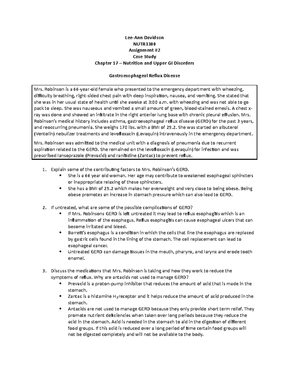 Case Study Ch17 complete - Lee-Ann Davidson NUTR Assignment # Case ...