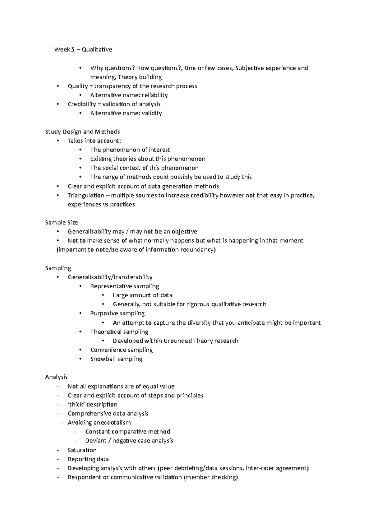 Week 5 pyb210 lecture notes semester 1 - Week 5 – Qualitative Why ...