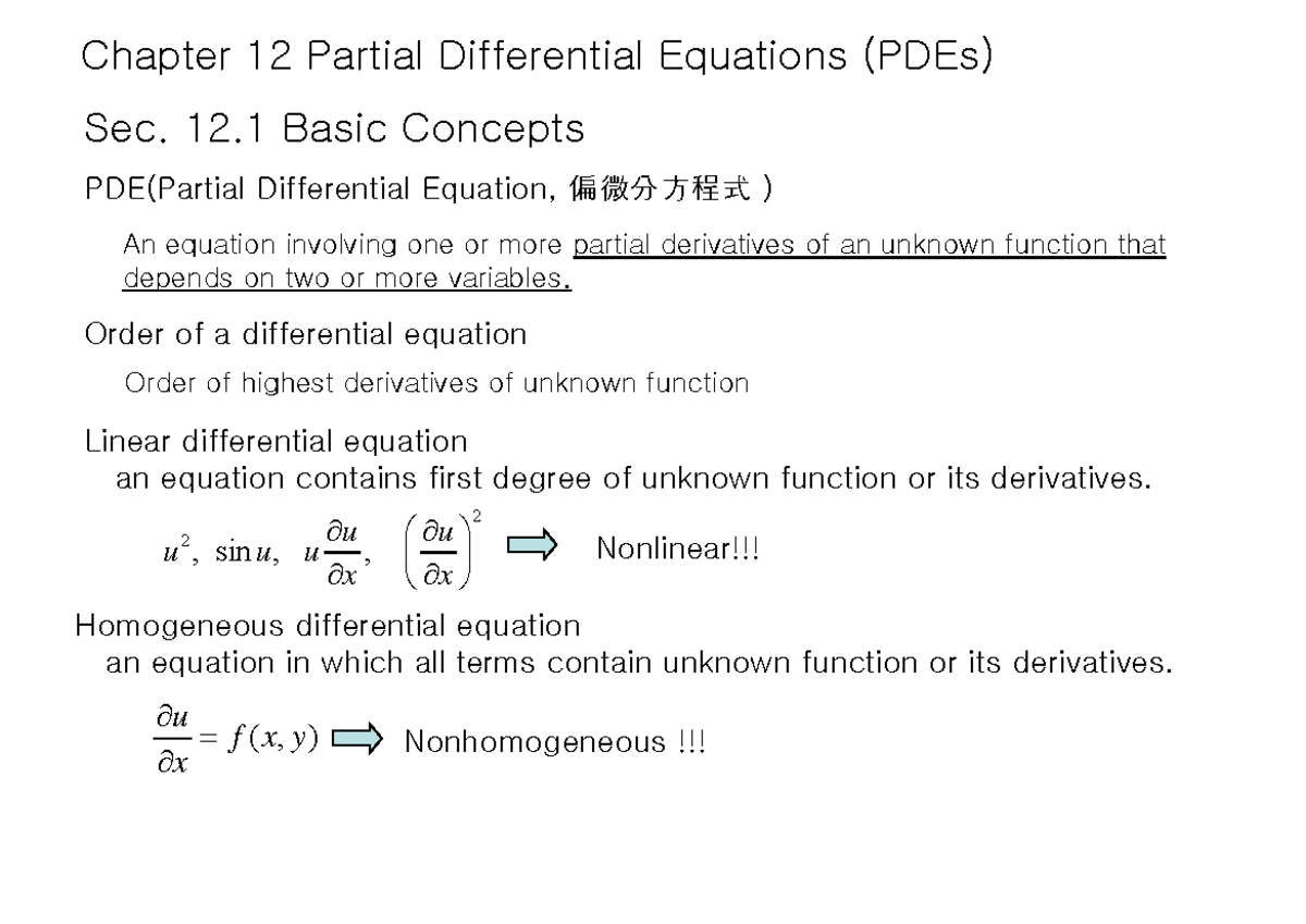 Ch12 - good - Chapter 12 Partial Differential Equations (PDEs)Sec. 12 ...