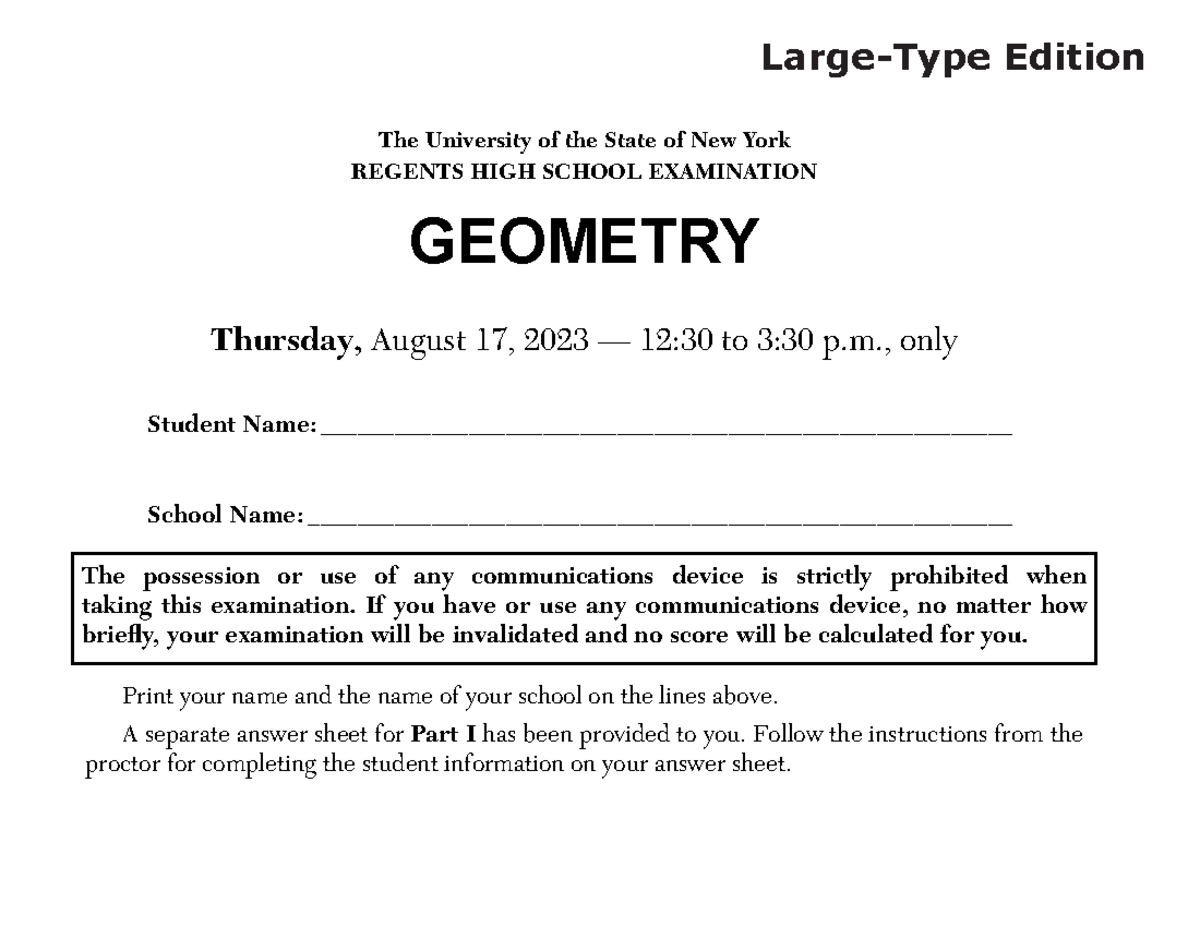 geometry assignment id 1 answers key