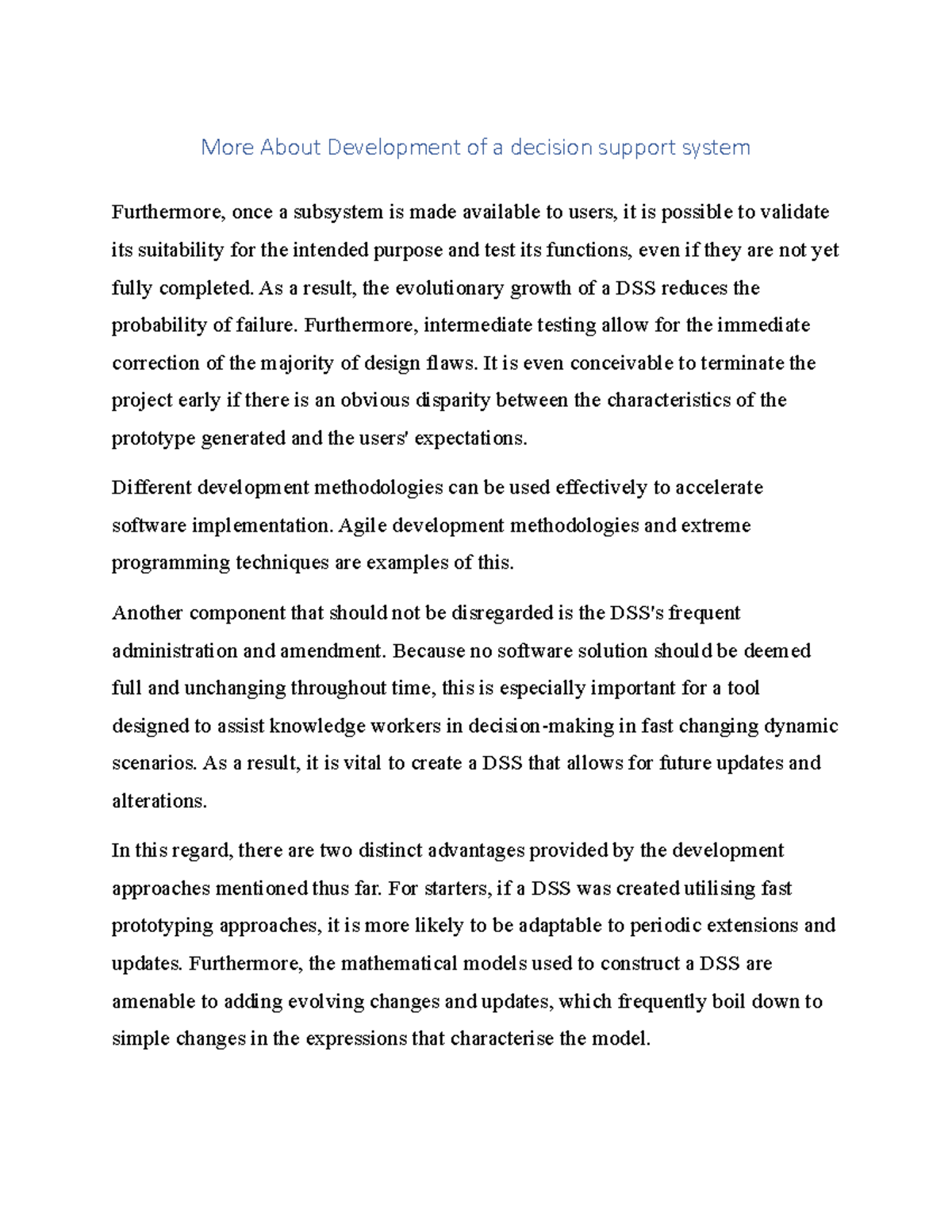 More About Development of a decision support system - More About ...