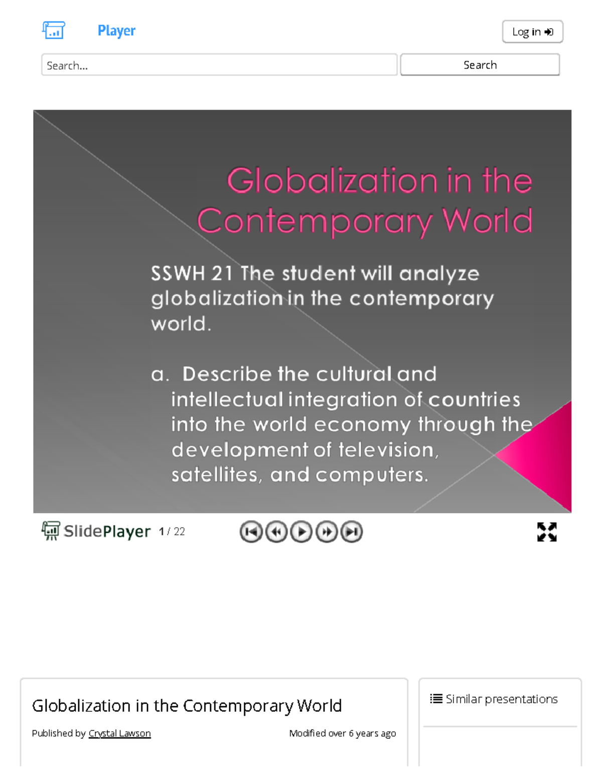 Lesson 1: Contemporary World - Globalization in the Contemporary World ...