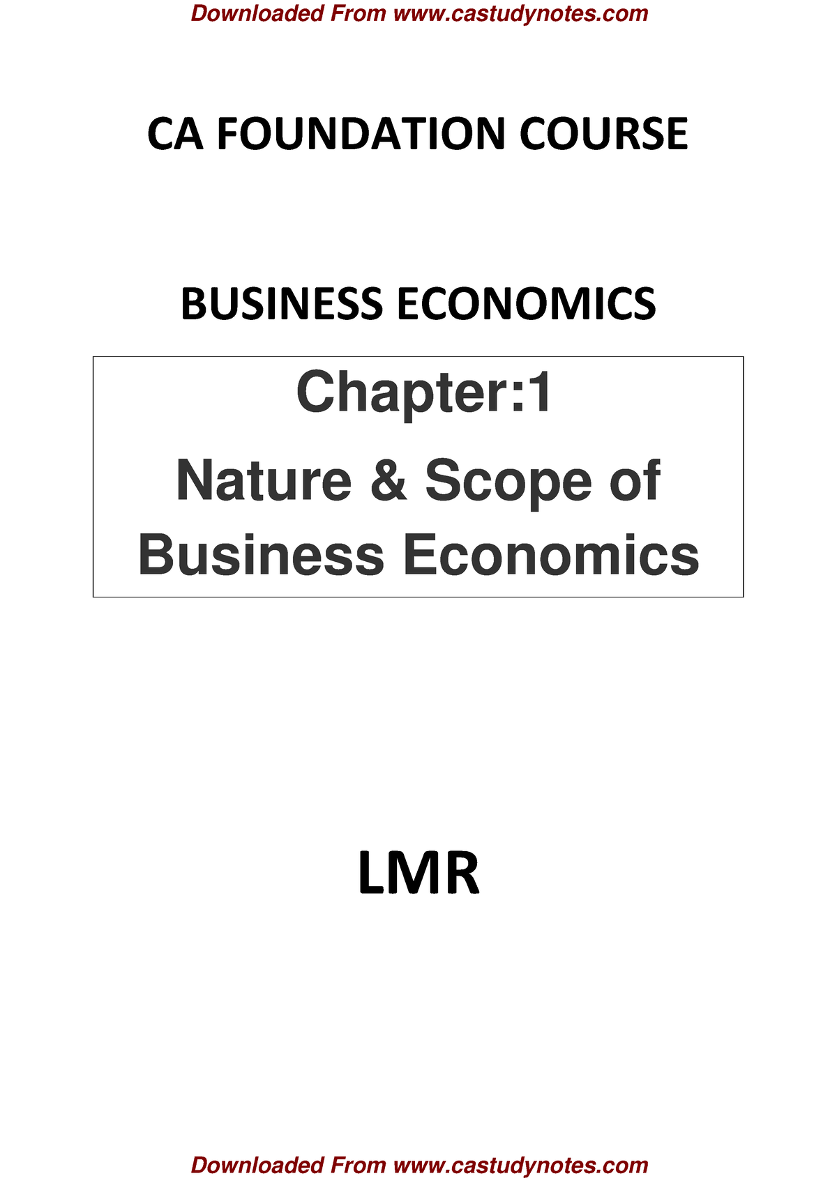 Economics Business - Business Organisation - Business EconomicsCA ...