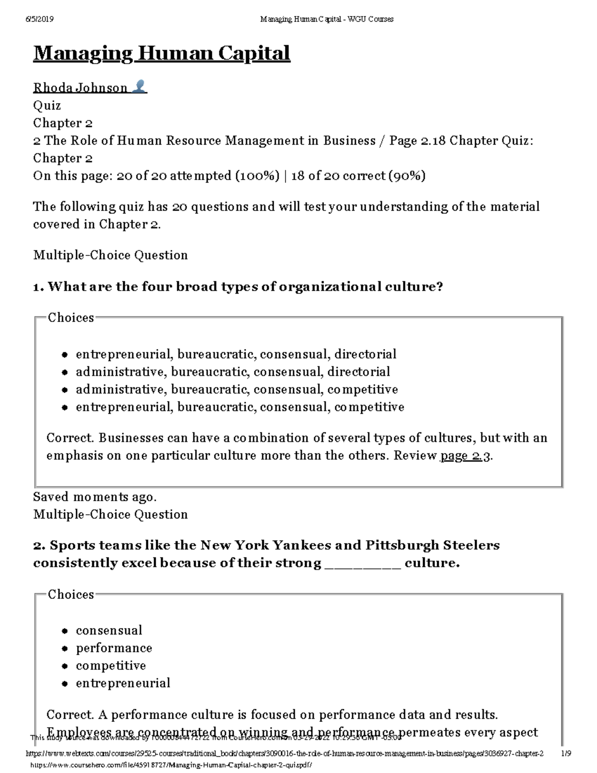 Managing Human Capital chapter 2 quiz - - Studocu